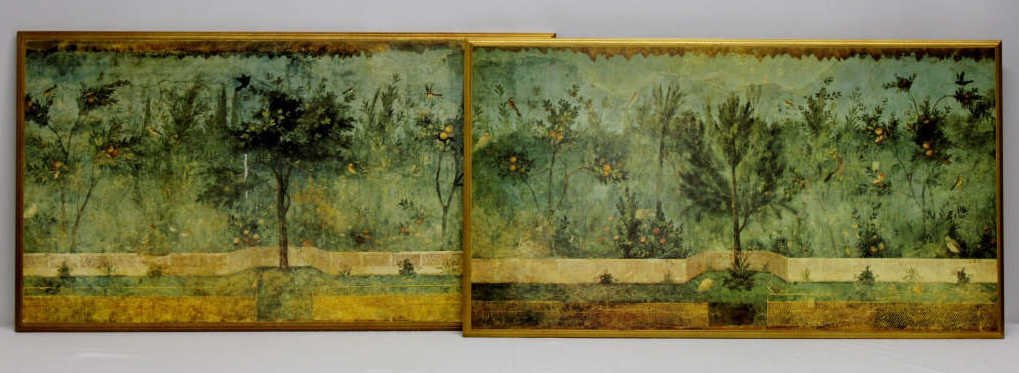 Two Wall Plaques Depicting Garden Scene (1 of 5)