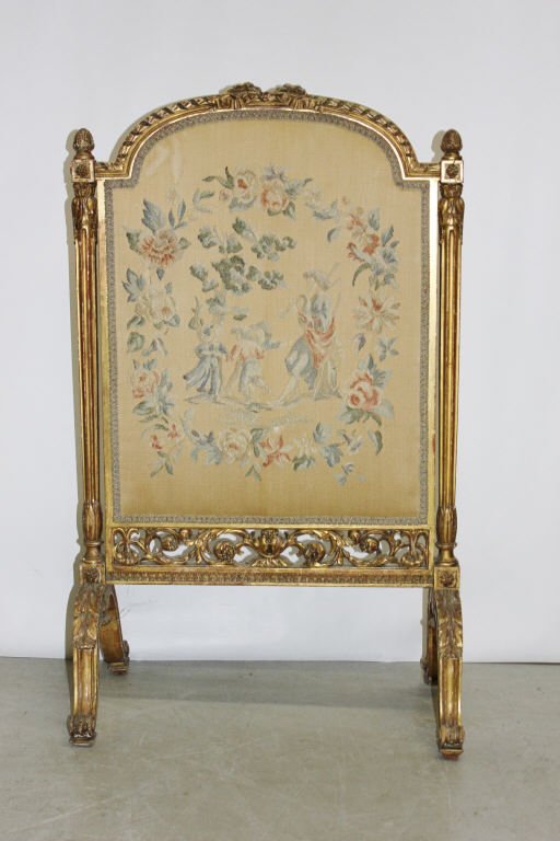 French Provincial Embroidered Fireplace Screen (1 of 7)