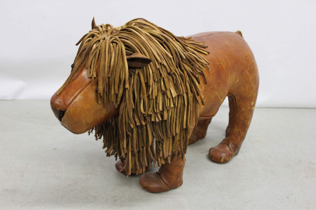 Child's Cognac Leather Lion w Fringe Mane (1 of 6)