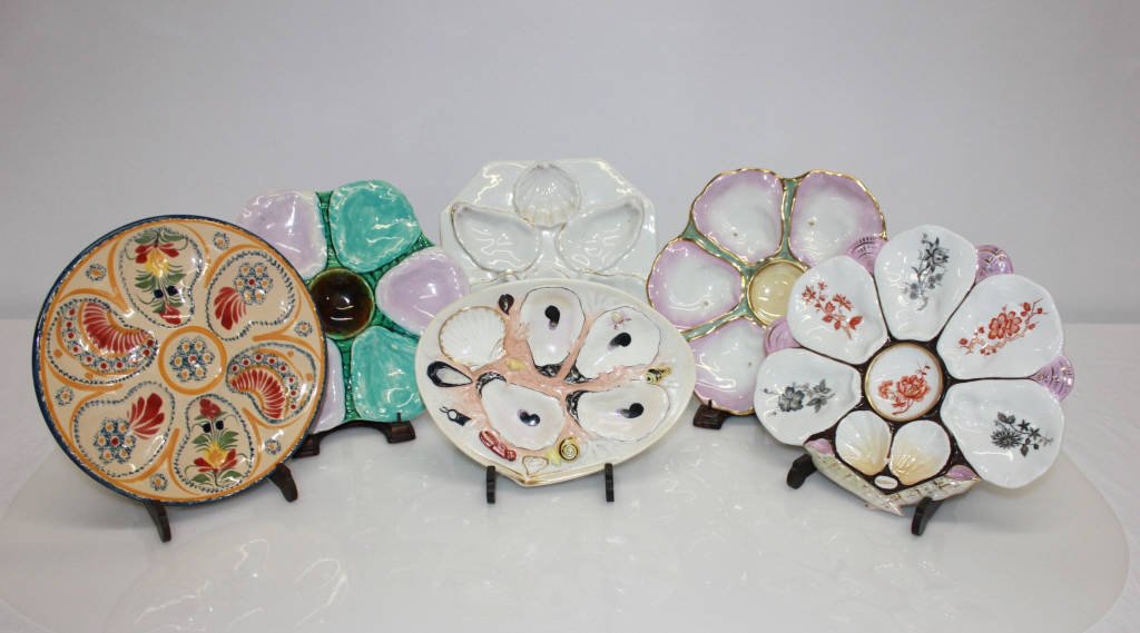 6 Porcelain Oyster Plates of Various Makers (1 of 7)