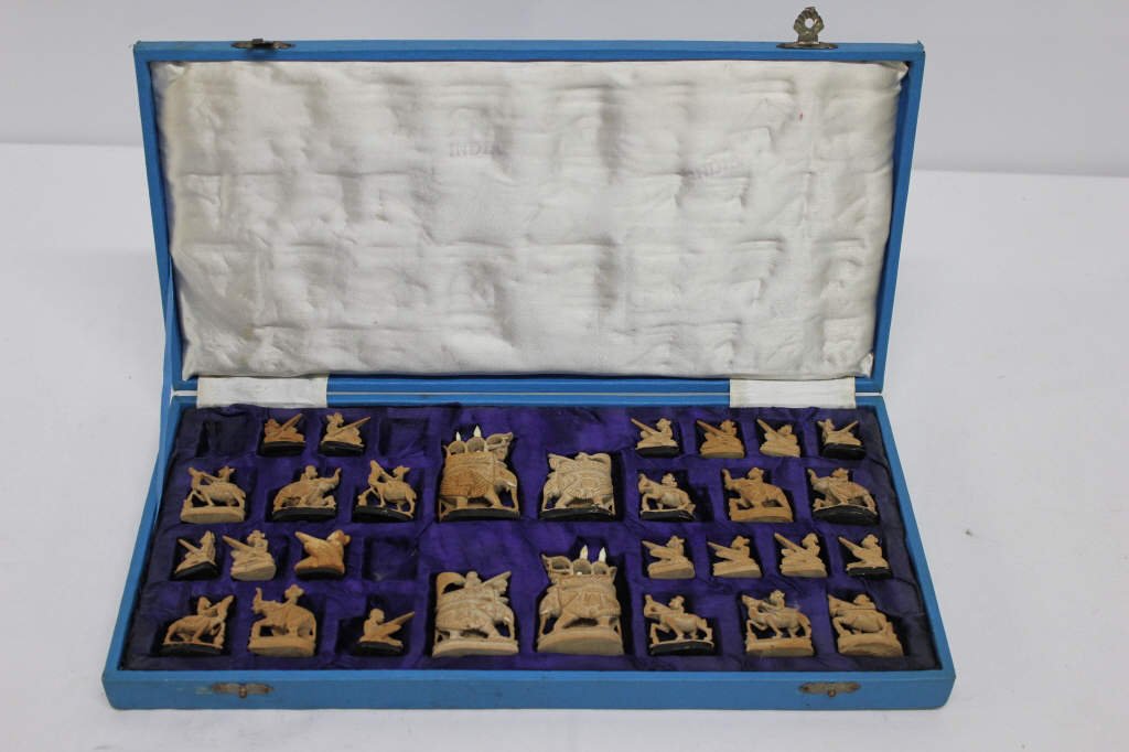 Indian Hand-Carved Chess Set (1 of 5)