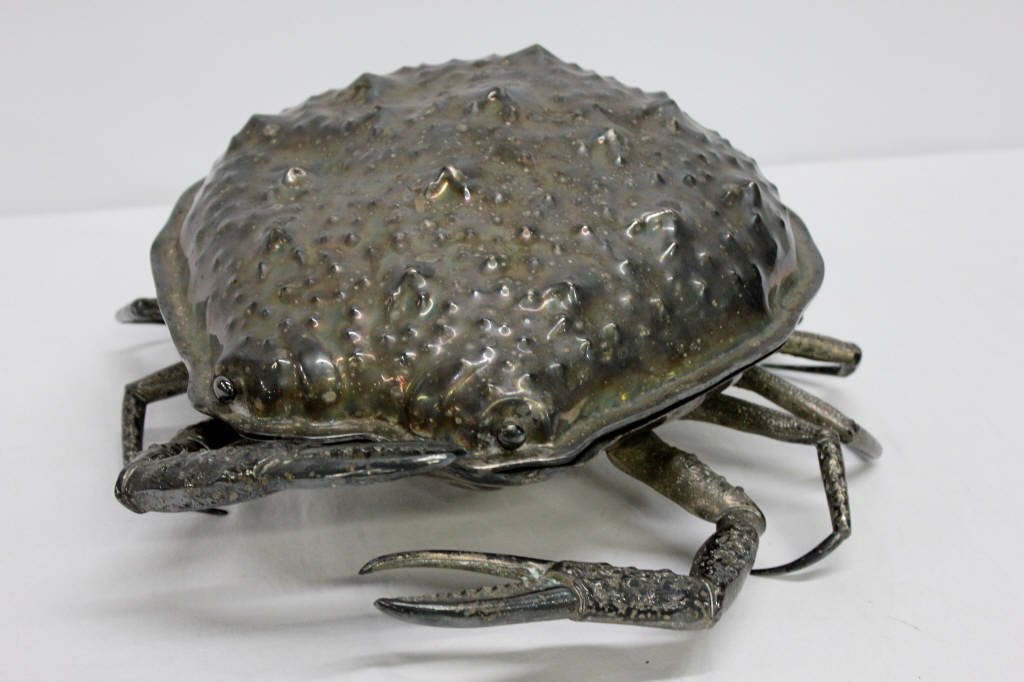Silver-Plate Serving Dish Crab (1 of 5)