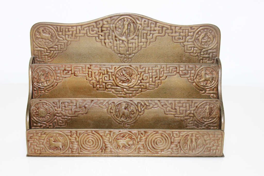 Tiffany Studio NY Bronze Zodiac Letter Holder (1 of 4)