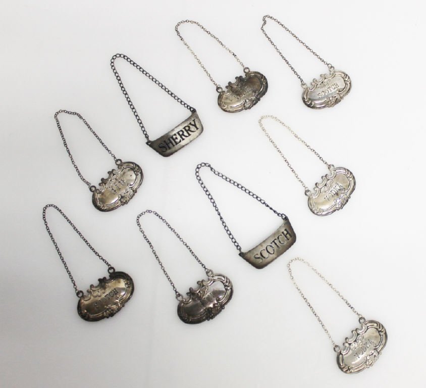 8 Assorted Sterling Silver Liquor Label Charms (1 of 7)
