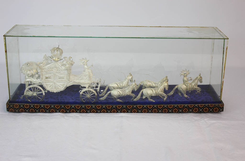 Sterling Silver Filigree Carriage and Horses (1 of 9)