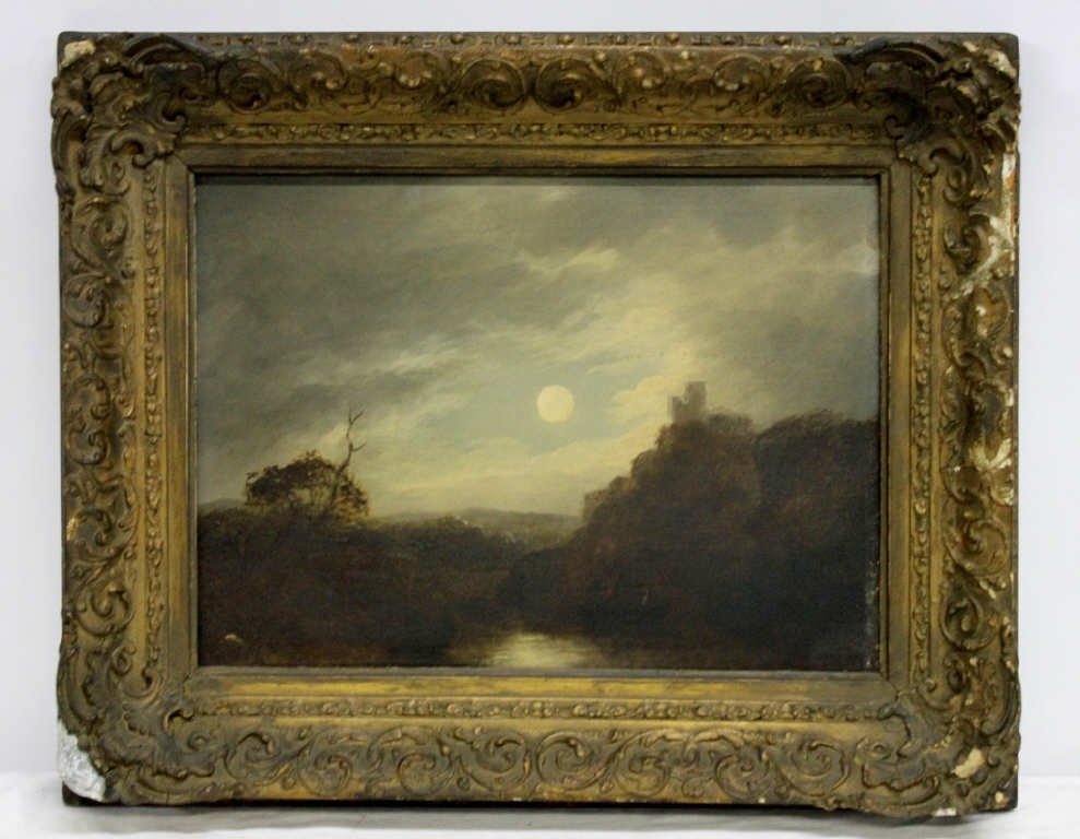 Oil on Panel Aft. George Vicat Cole Moonlit Scene (1 of 6)