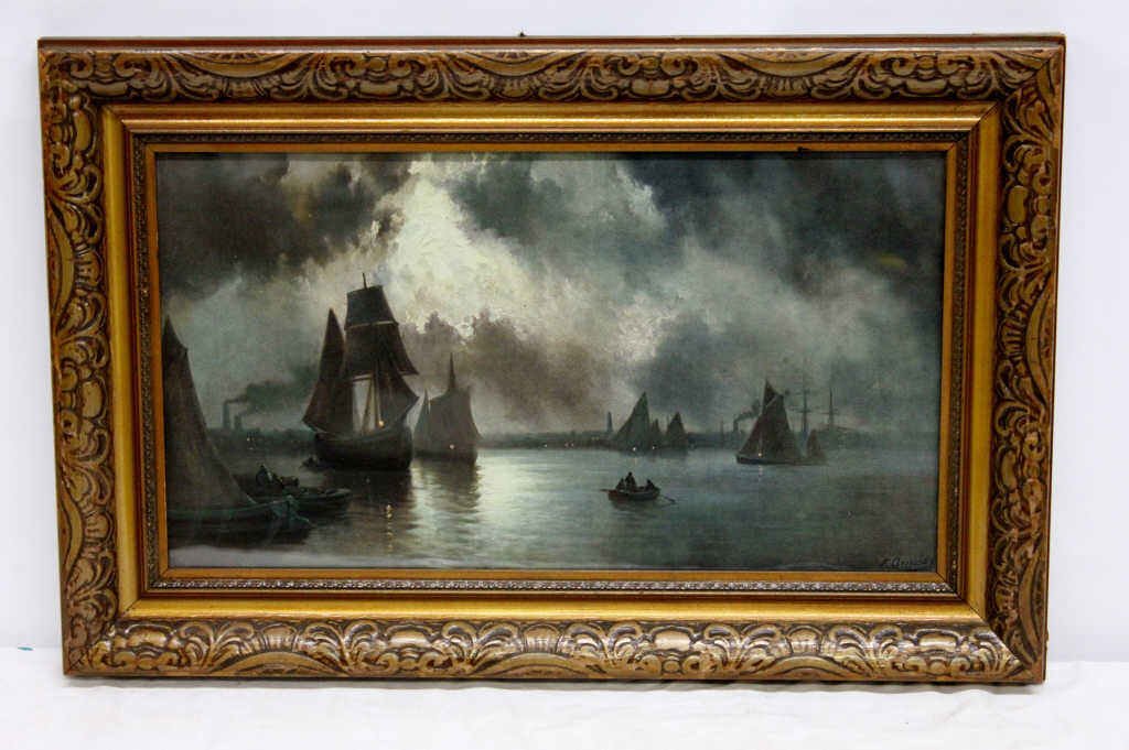 Oil Night and Ships at Sea, F. Arnold (1 of 5)