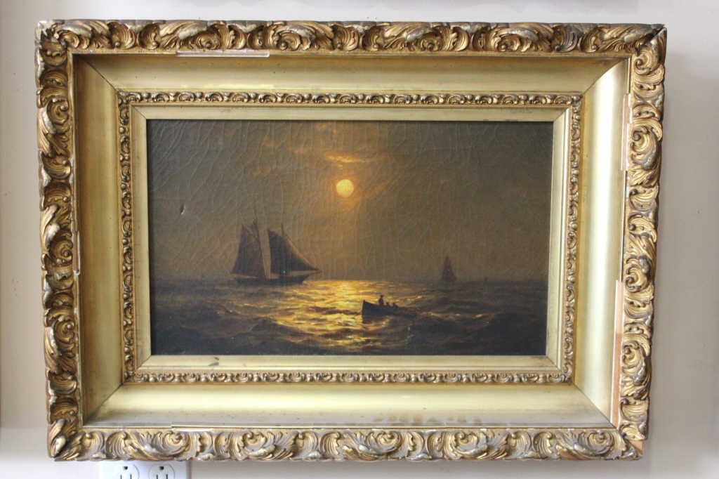 Painting, Moonlit Fishing scene, Warren Sheppard (1 of 7)
