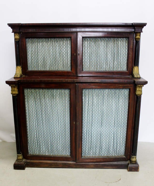 Antique Empire Mahogany Cabinet Four Doors (1 of 8)