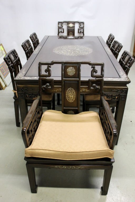 Mother of Pearl Inlaid Chinese Dining Room Set (1 of 10)