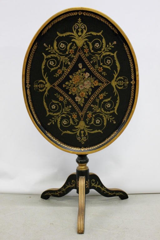 Painted and Gilded Oval Tilt Top Table (1 of 6)