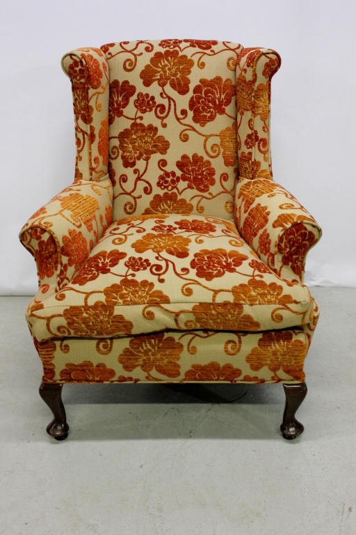 Antique Wide Seat English Wing Back Chair C. 1860 (1 of 7)