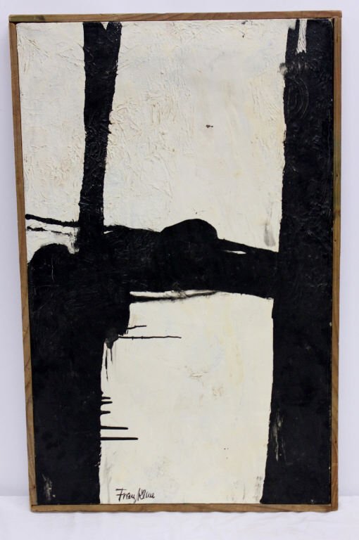 Black and White Abstract Oil, Signed Franz Kline (1 of 6)