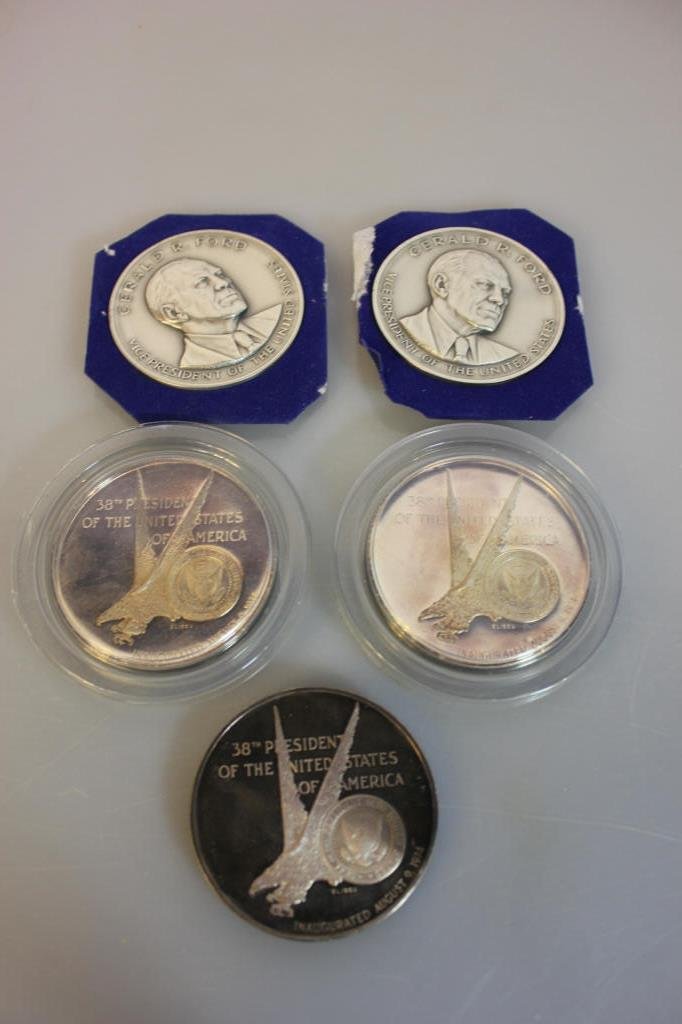 5 Gerald Ford Sterling Sliver Medallions (1 of 3)