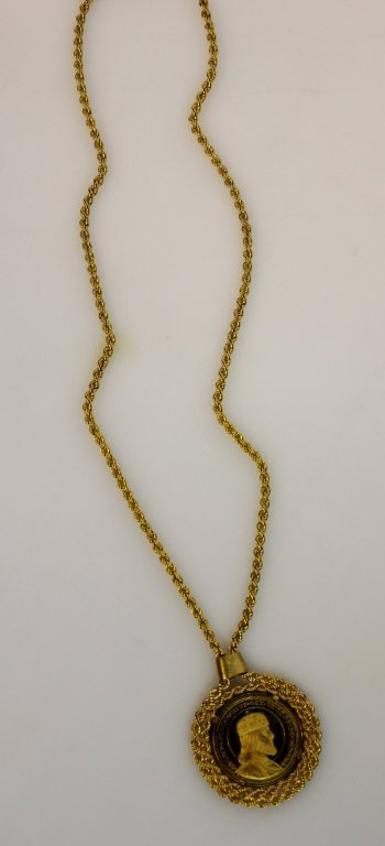 Saint Corona Hungarian 50 Coin, Mounted w Chain (1 of 6)