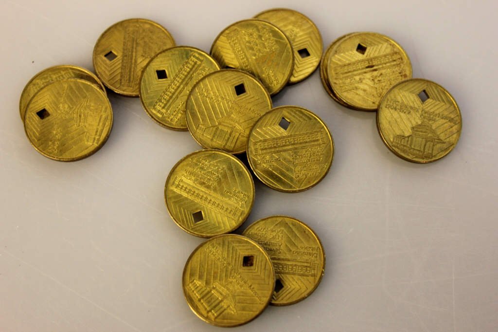 14 Commemorative NYC Subway Tokens: 75th Anniversary, 1979.
