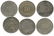 STRAITS SETTLEMENT 50-Cents. Various. (5pcs)