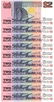 SINGAPORE $2 1997 no. ZZ052641-50 (10pcs)