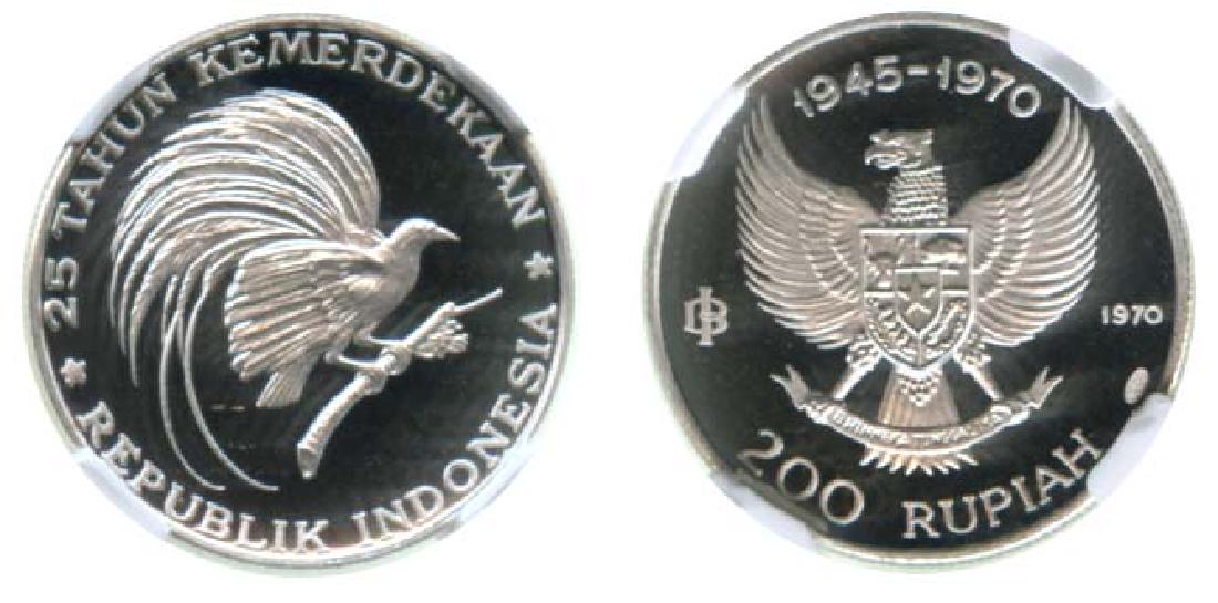 INDONESIA Silver 200-Rupiah 1970 (1 of 1)