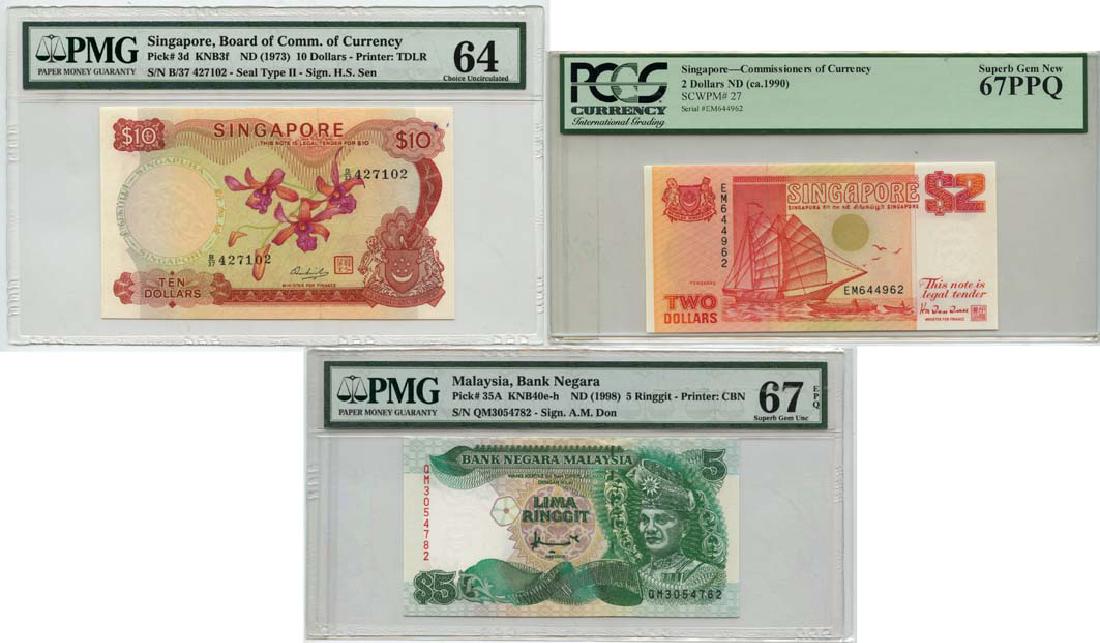 SINGAPORE $10 B/37 427102, EM644962, QM3054782 (1 of 1)