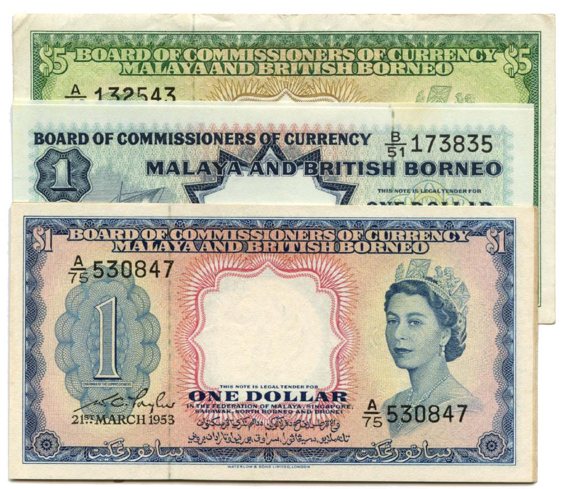 MALAYA & BRITISH BORNEO : 1953 $1 various (1 of 1)