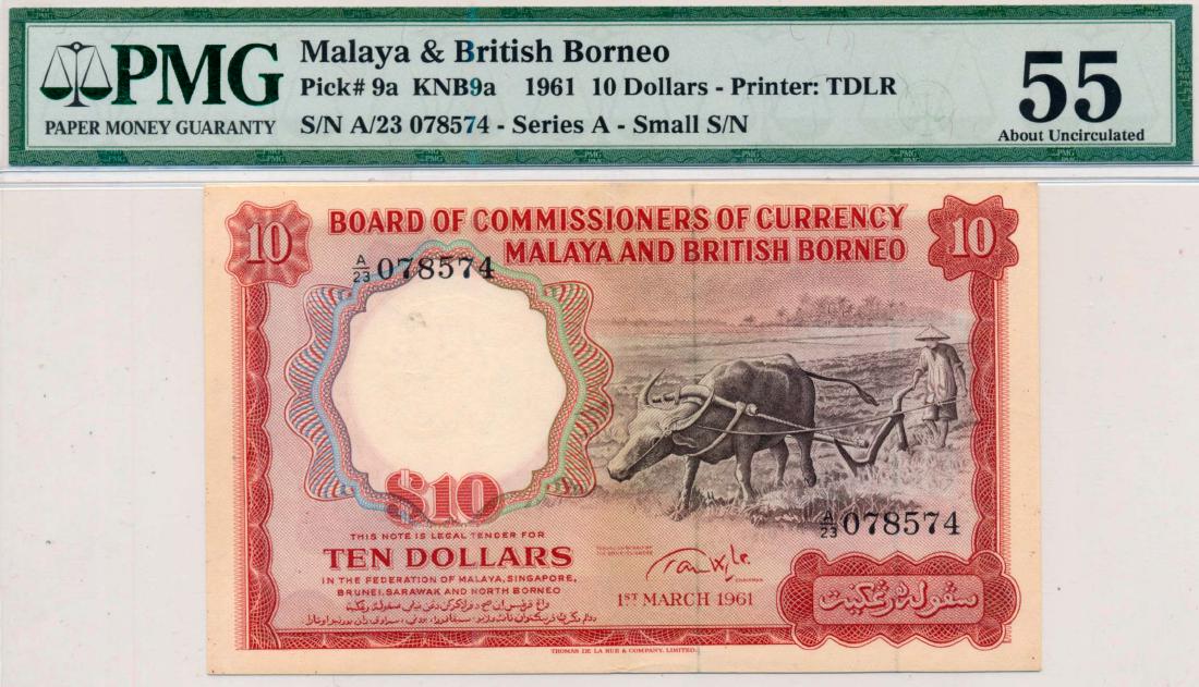 MALAYA & BRITISH BORNEO $10 1961 A/23 (1 of 1)