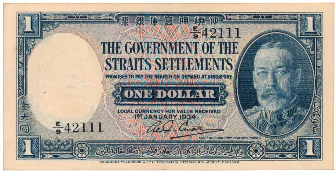 STRAITS SETTLEMENTS $1 1934 (1 of 1)