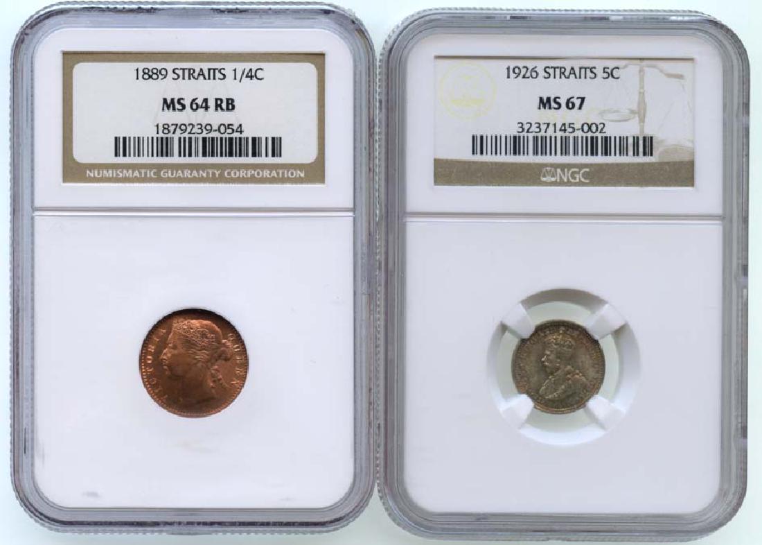 STRAITS SETTLEMENT  ¼-Cent 1889  (2pcs) (1 of 1)