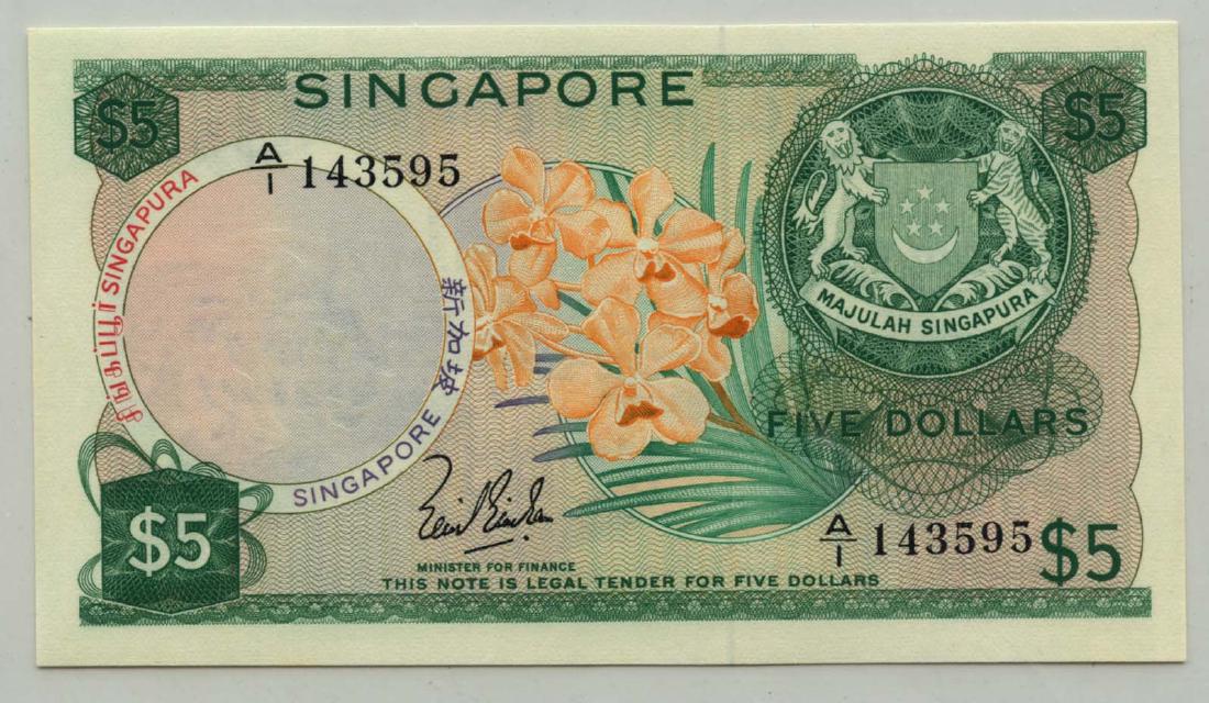 SINGAPORE Orchid Series: $5 A/1 143595 (1 of 1)