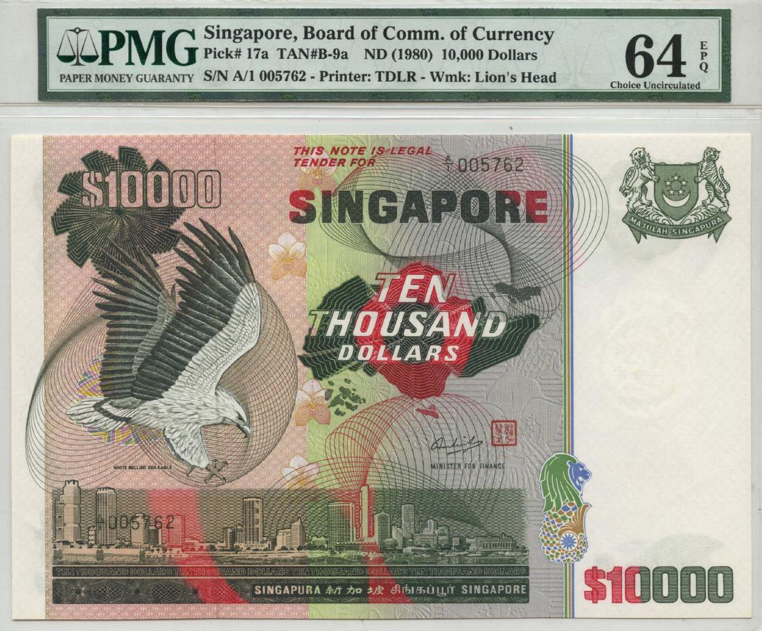 SINGAPORE Bird Series: $10,000 A/1 005762 (1 of 1)