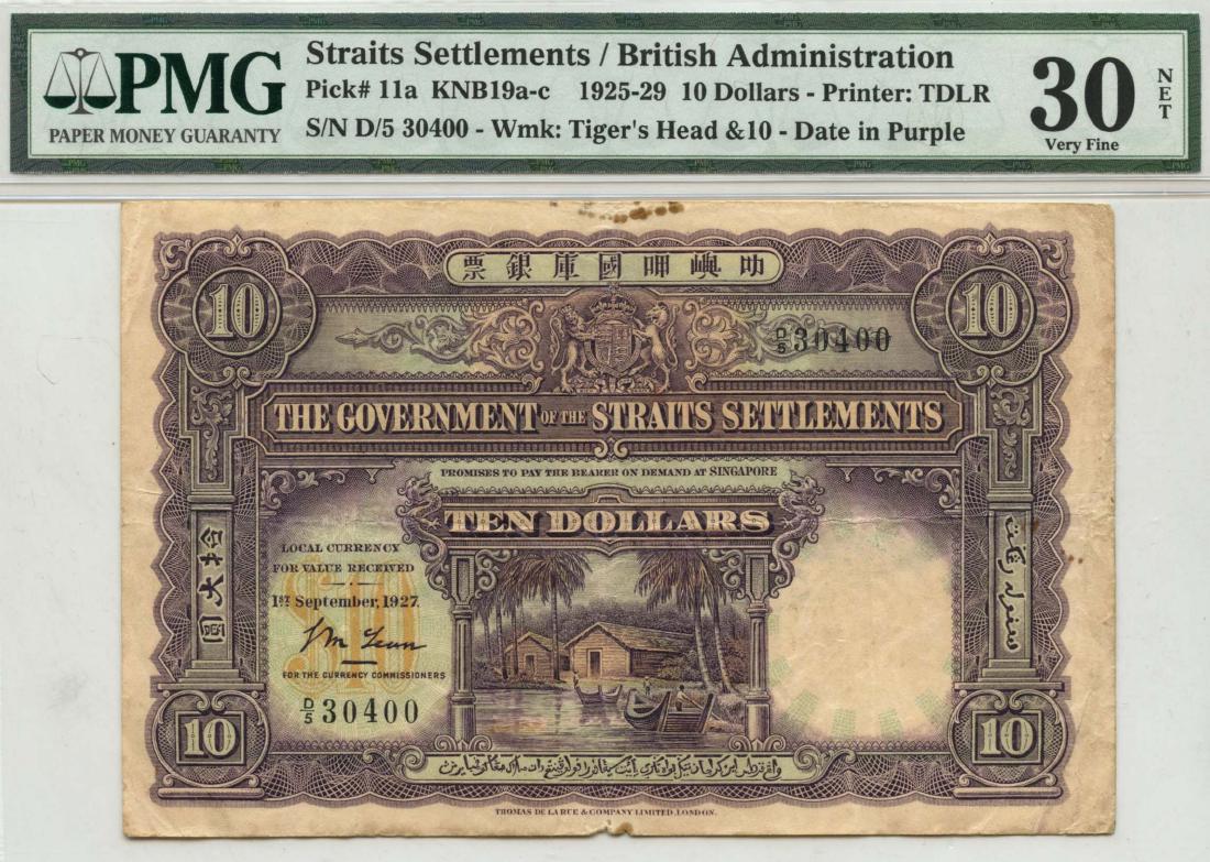 STRAITS SETTLEMENT $10  D/5 30400 (1 of 1)