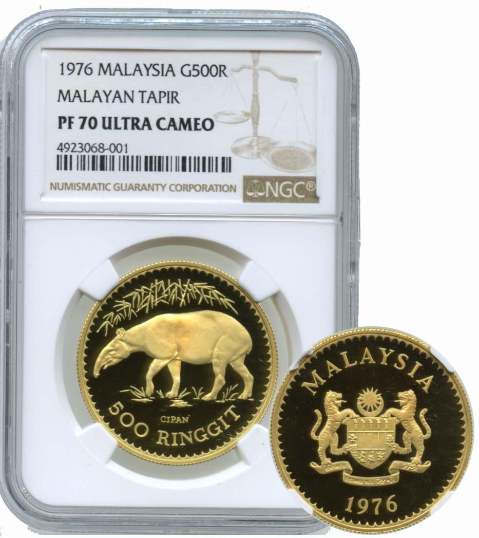 MALAYSIA Gold Malayan Tapir 1976 RM500. NGC PF70 Ultra (1 of 1)