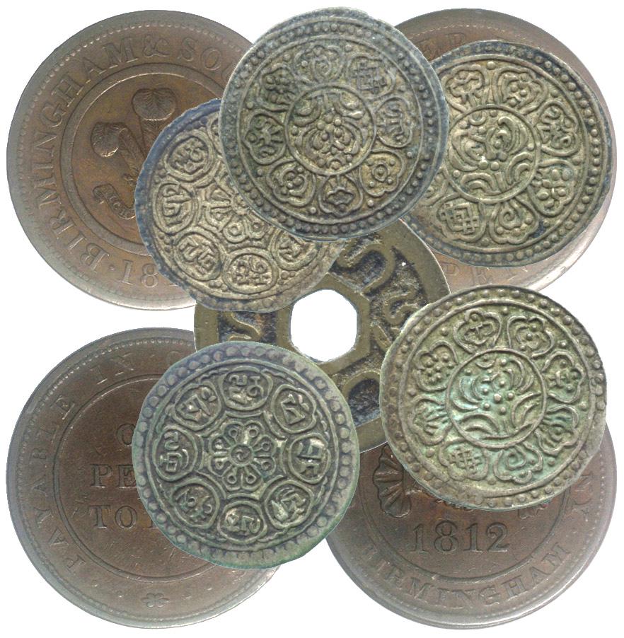 WORLD Copper token one penny Birmingham & South (1 of 1)