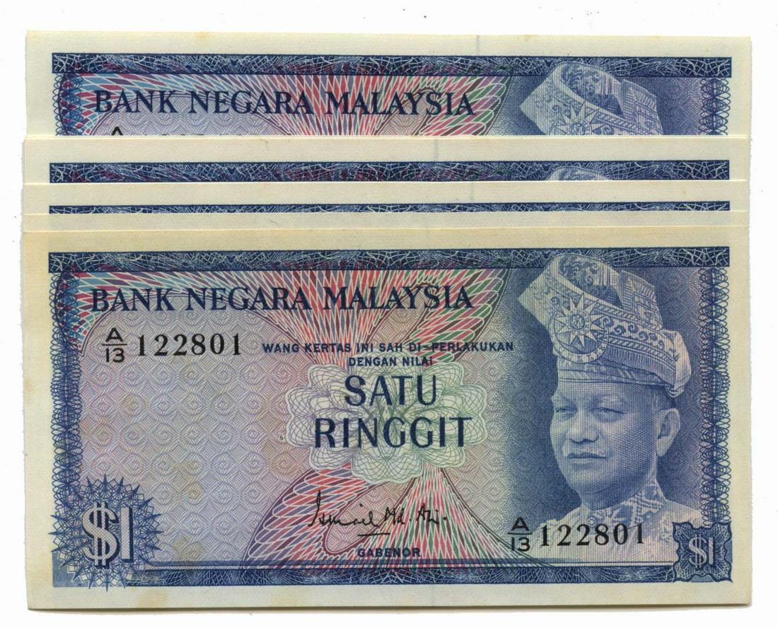 MALAYSIA  1st Series RM1 consecutive A/13 122801-810 (1 of 1)