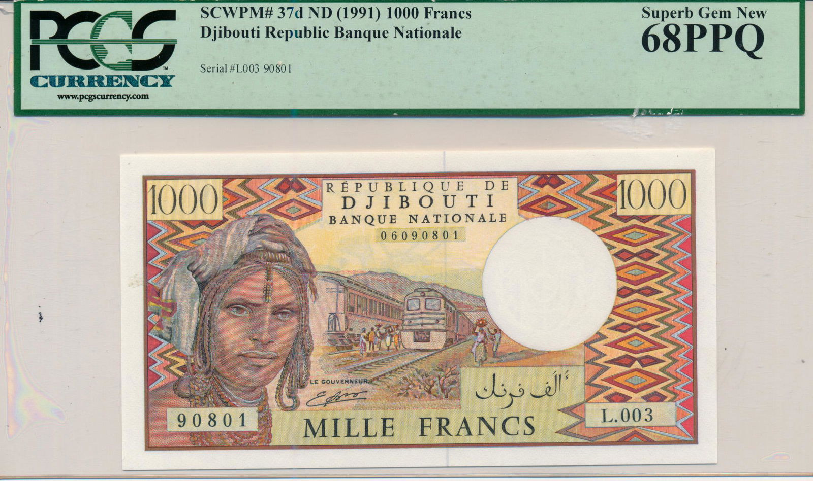 DJIBOUTI Republic Banque Nationale 1991 1000-Francs s/n (1 of 1)