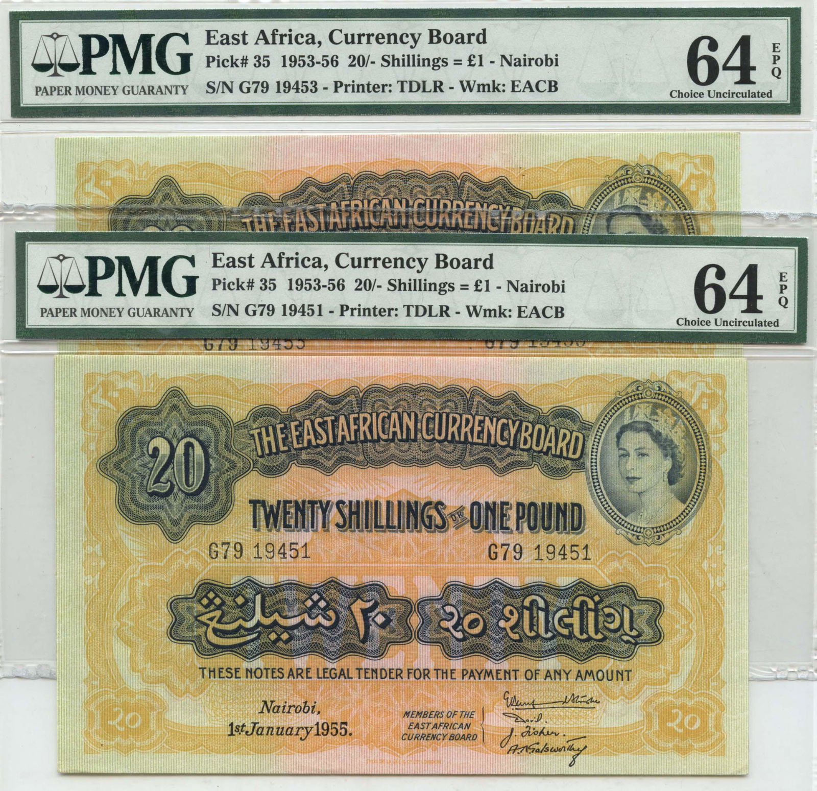 EAST AFRICA The East Africa Currency Board 20 Shillings (1 of 1)