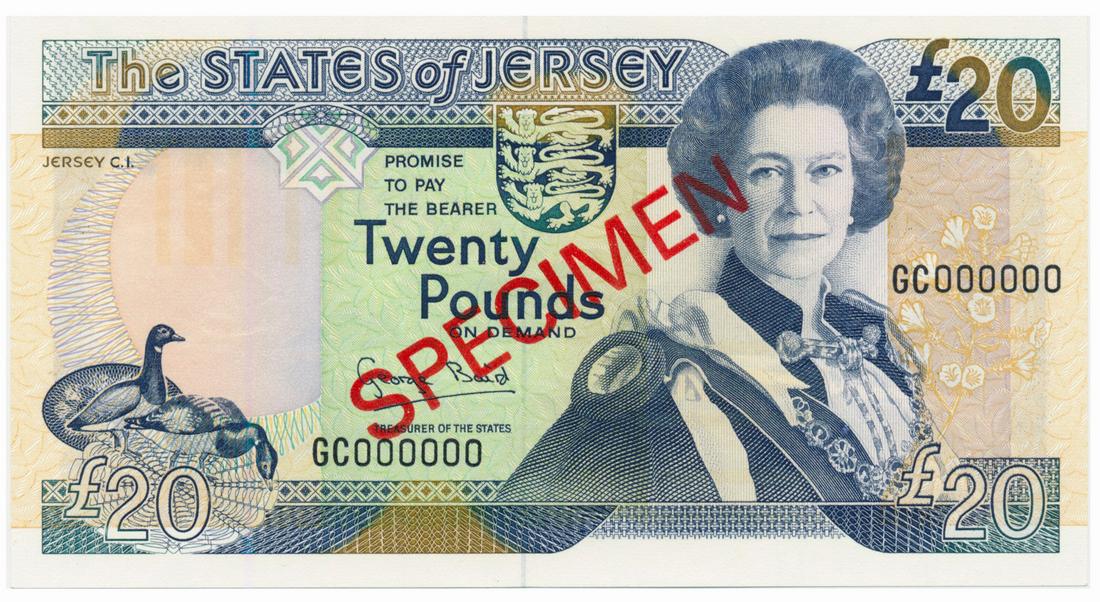 JERSEY The States of Jersey QEII 20-Pounds Specimen (1 of 1)