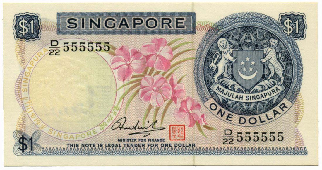 SINGAPORE Orchid $1 D/22 555555 (1 of 1)
