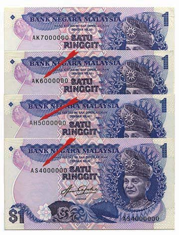 MALAYSIA 5th Series  Golden numbers set (1 of 1)