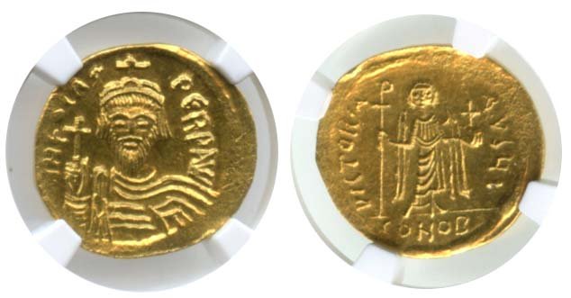 BYZANTINE coin AD 602-610 (1 of 1)
