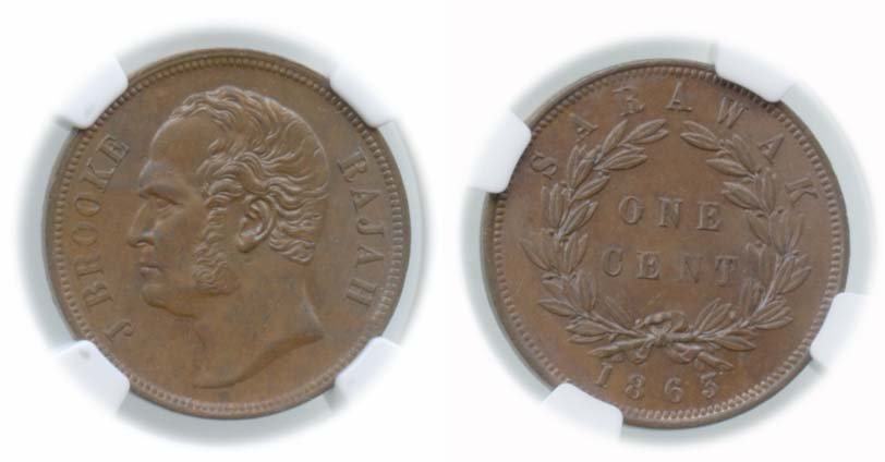 STRAITS SETTLEMENTS Copper 1-Cent 1863 (1 of 1)