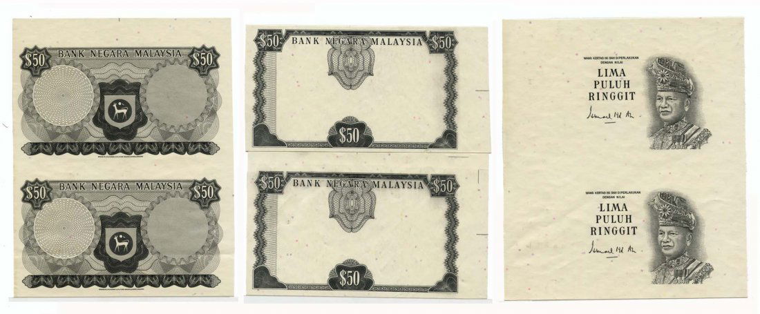 MALAYSIA 1st Series: RM50 1967 Proof Uncut (1 of 1)