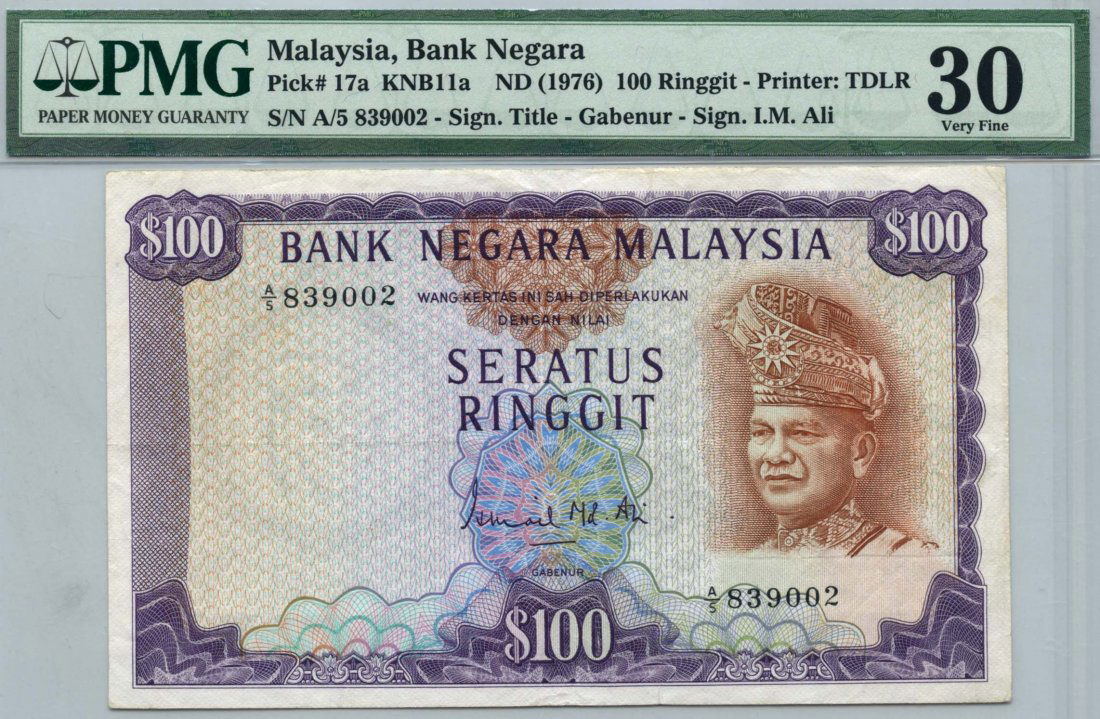 MALAYSIA 2nd Series: RM100 1972-1976 (1 of 1)
