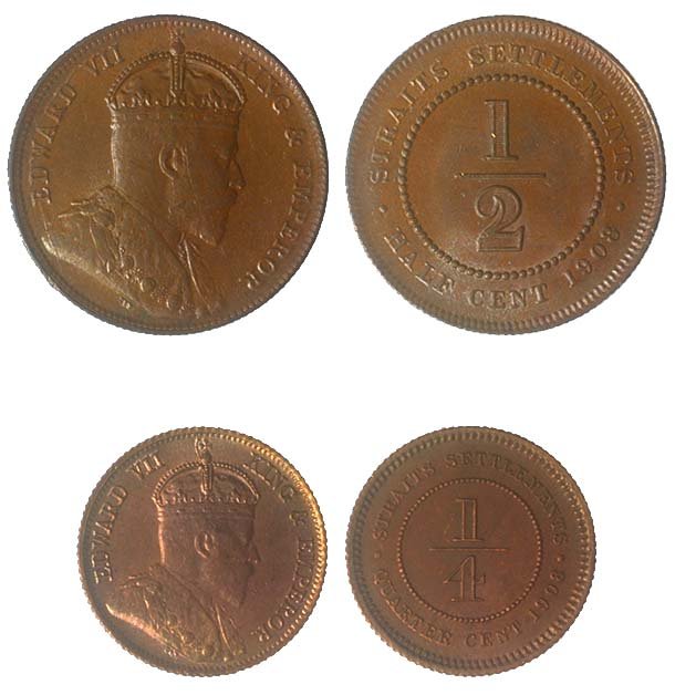 STRAITS SETTLEMENTS  Edward VII: Copper (2pcs) (1 of 1)