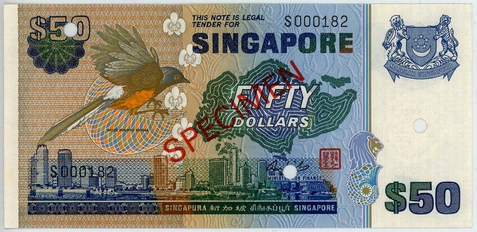 SINGAPORE Bird Series: $50 1976 Specimen (1 of 1)