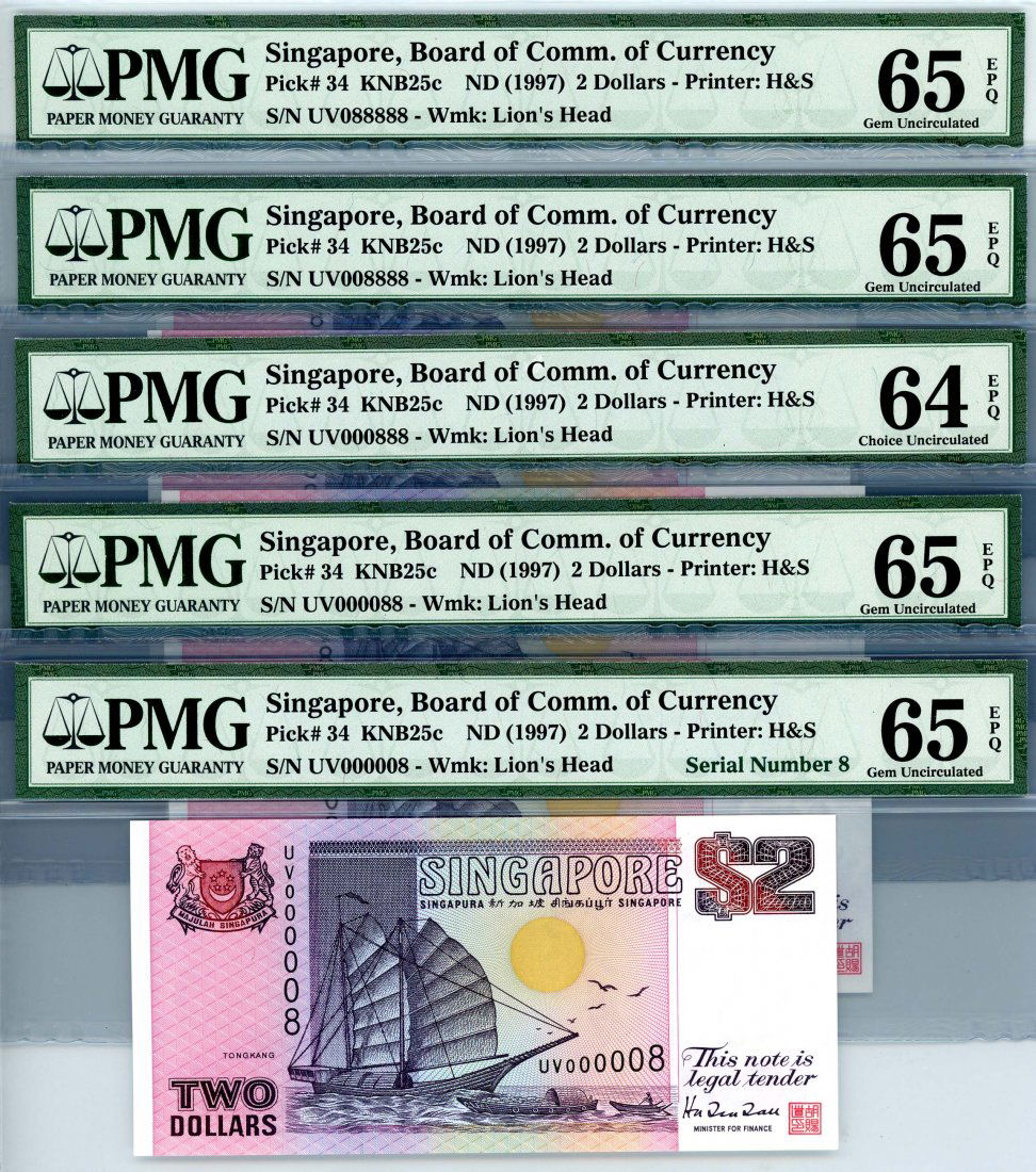 SINGAPORE Ship Series: $2 1997 Auspicious (1 of 1)