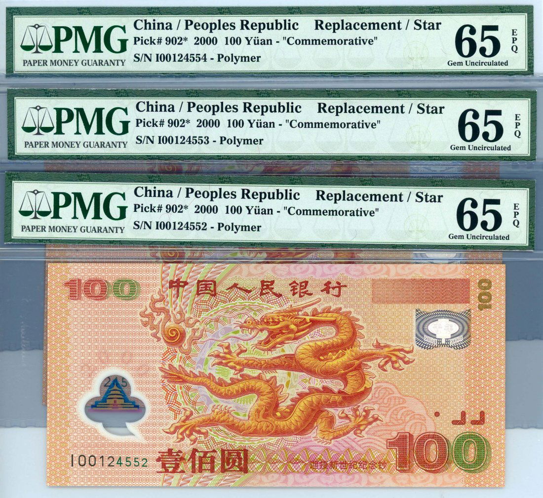 PRC 100-Yuan 2000 Replacement, Consecutive (1 of 1)
