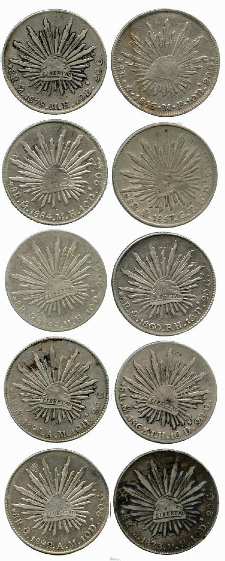 MEXICO Silver Cap & Rays 8-Reales Mexico Mint 10pcs (1 of 1)