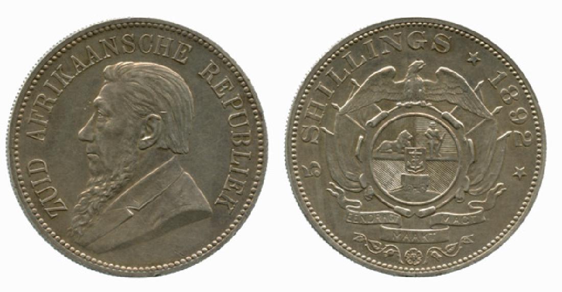 SOUTH AFRICA Silver: 5-Shillings 1892 Single Shaft (1 of 1)