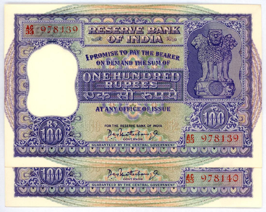 INDIA 100-Rupees 1962-67   3pcs (1 of 1)
